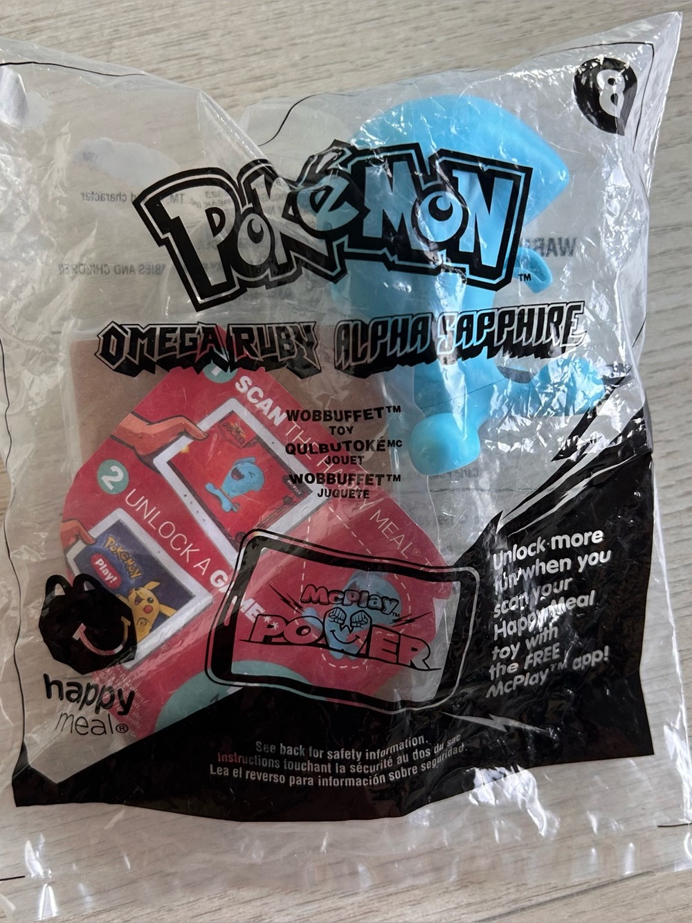 2015 McDonald’s Pokémon Omega Ruby Alpha Sapphire Wobbuffet #8 Factory Sealed TC